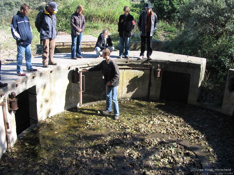 Museum visitors exploring one of the defense areas at the Atlantikwall Museum. 