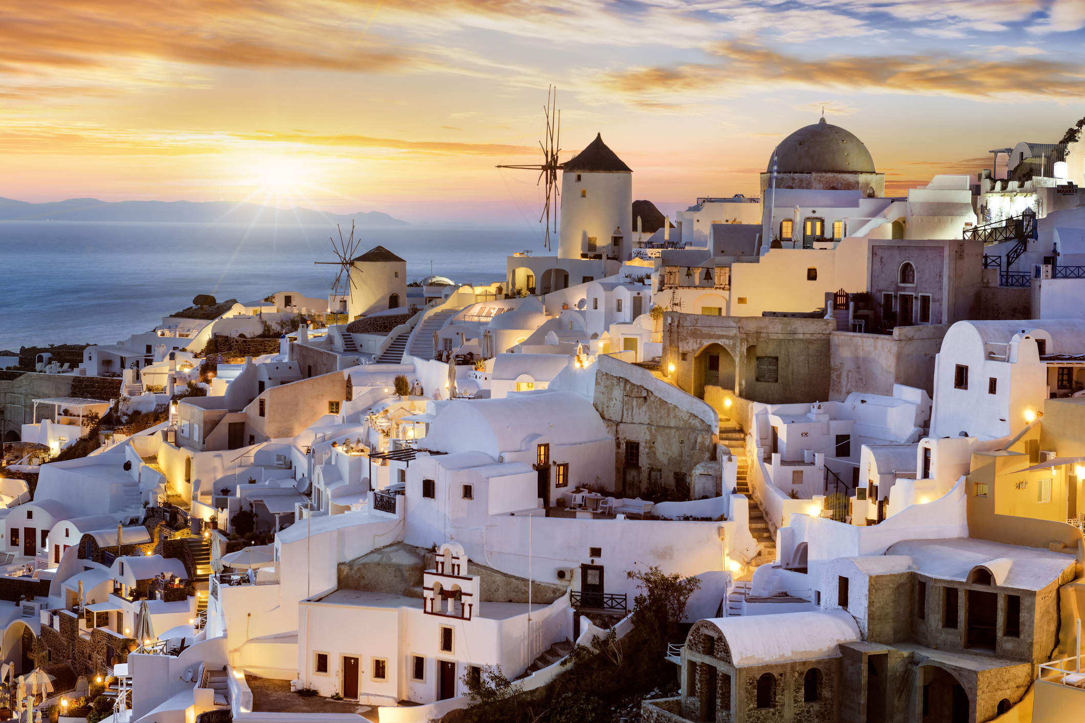 Santorini’s romantic sunset Image