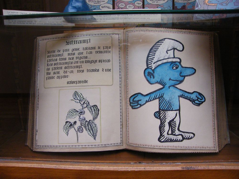 A comics about "The Smurfs" at the Comics Art Museum, in Brussels.