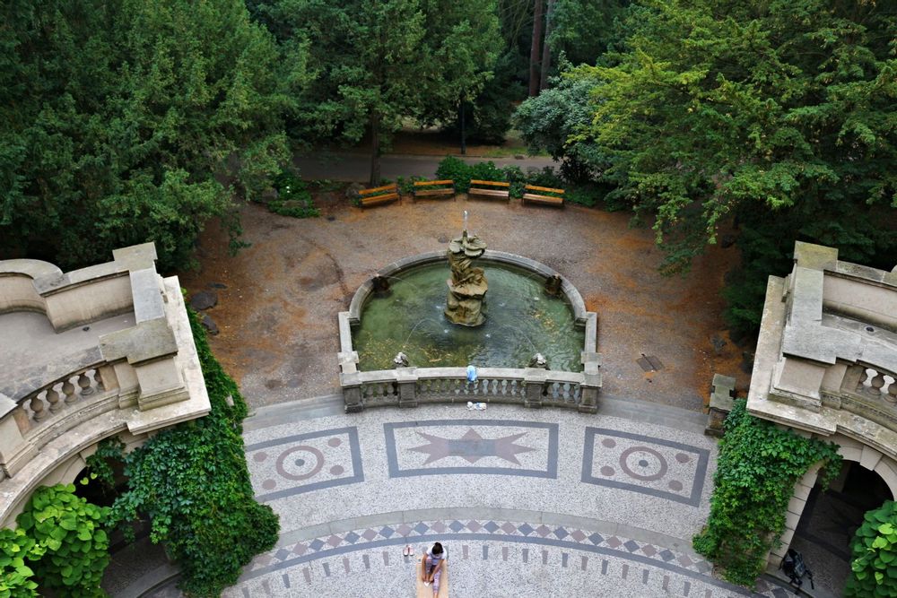 Fountain in Havlicek Park, Prague, Czechia