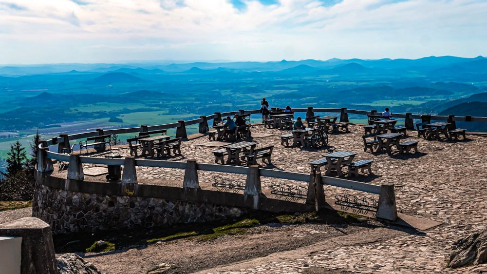 Restaurant outdoor seating at Jested, Czechia