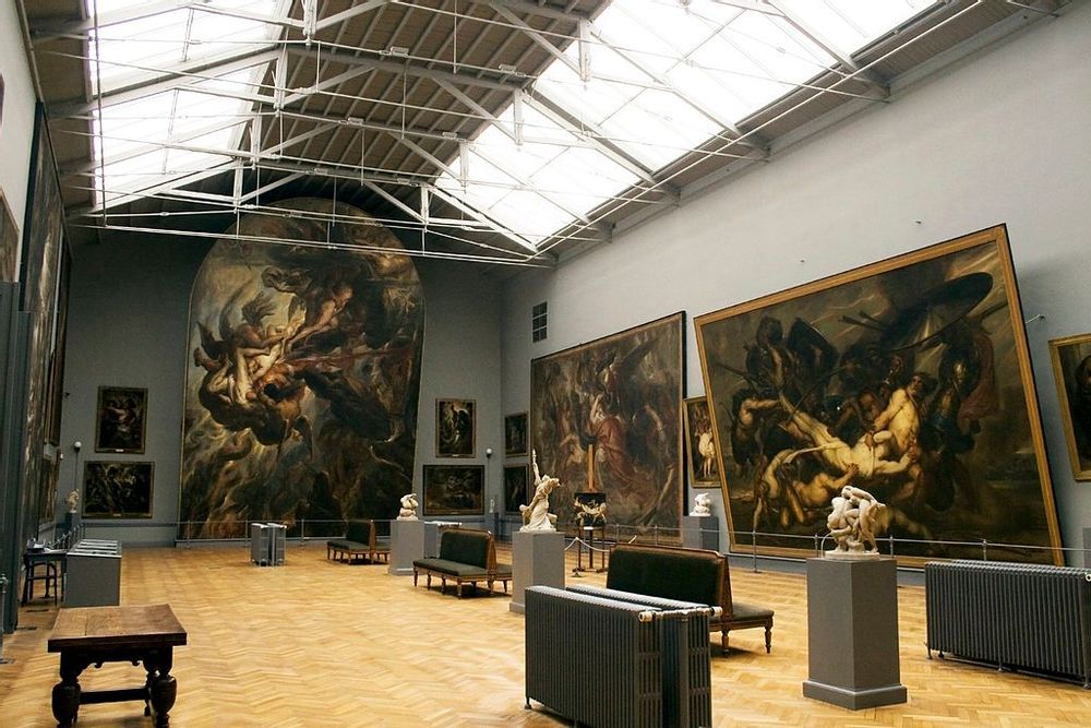 Large paintings in the main hall of the Wiertz Museum, Brussels, Belgium