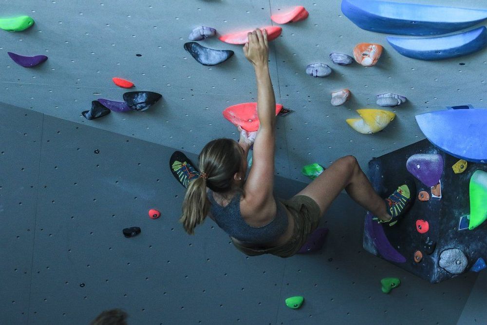 Person rock climbing