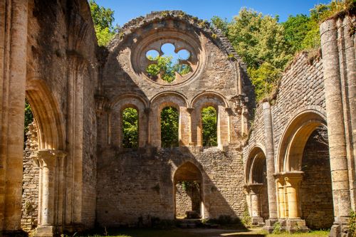 Building ruins outside at Abbaye d'Orval, Belgium