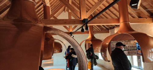 Inside the brewery tour of Orval Abbey, Belgium